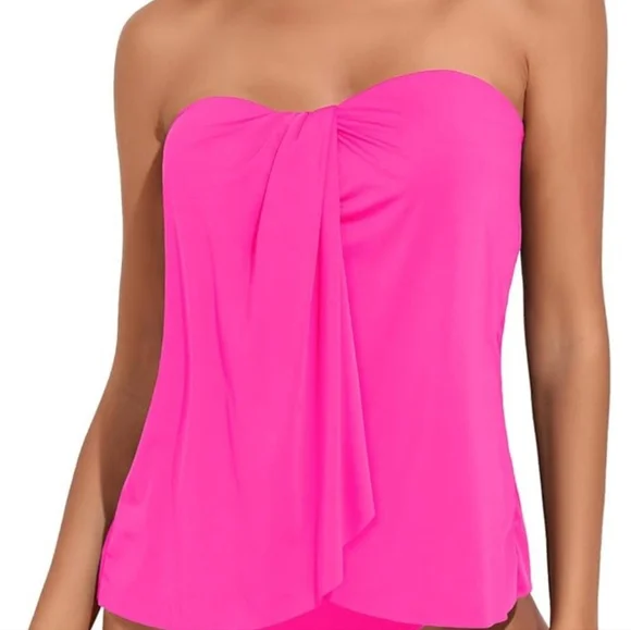 Tempt Me Two Piece Tankini Halter Bandeau Women's Size Medium NWT - Picture 2 of 7